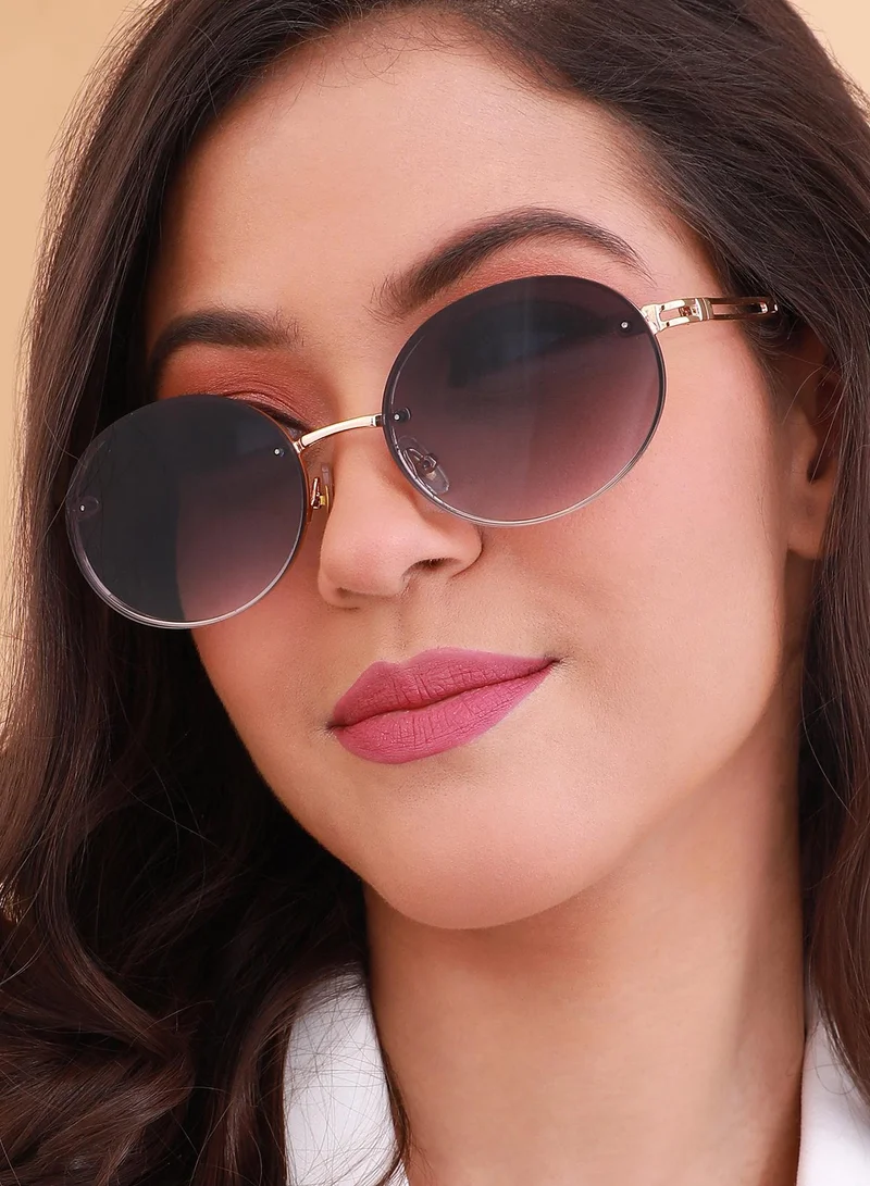صوص هاوت نظارة شمسية بعدسات بيضوية كامل الحواف مع حماية من الأشعة الشمسية للنساء