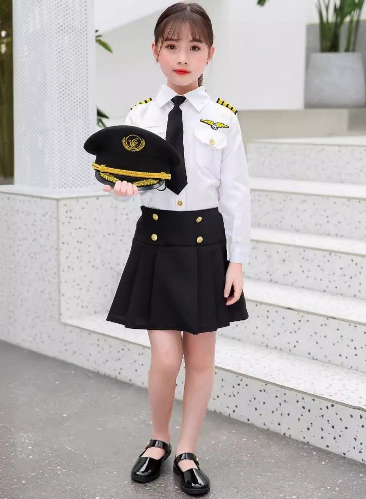 Loquat Airline Pilot Costume for Kids Airline Captain Uniform for Career Day Dress Up - Image 3