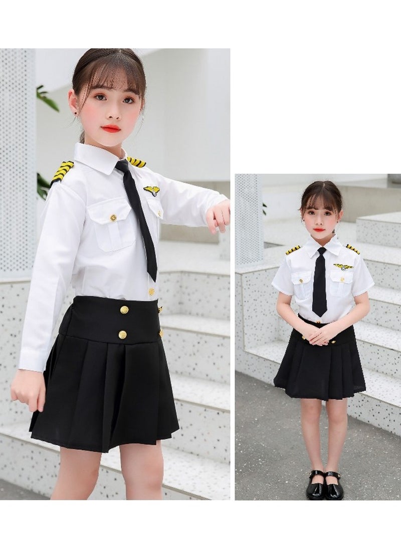 Loquat Airline Pilot Costume for Kids Airline Captain Uniform for Career Day Dress Up - Image 4