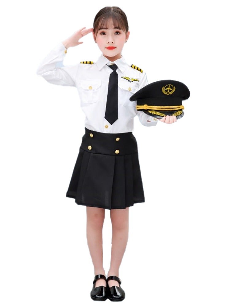 Loquat Airline Pilot Costume for Kids Airline Captain Uniform for Career Day Dress Up - Image 1