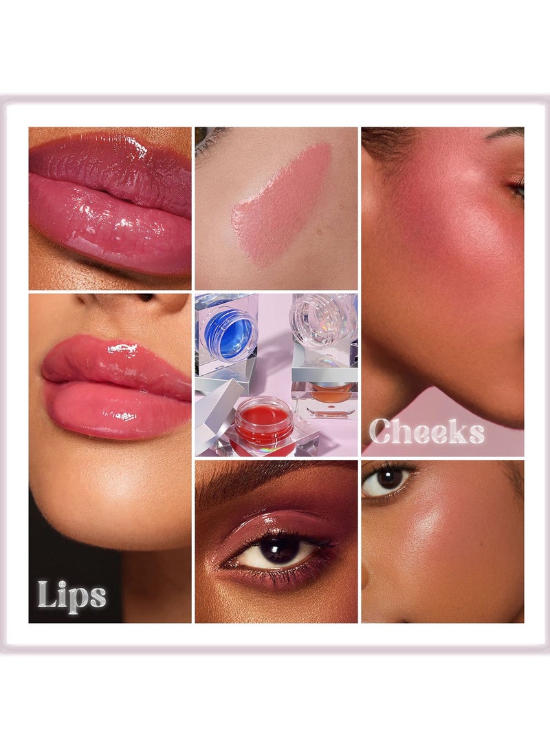 SYOSI Color Changing Blusher for Cheek & Lip, Color Changing & Clear Blusher Multi-Use Moisturizing Lightweight Long Lasting Blush Natural Glossy Finish Makeup (Transparent Red) - Image 4