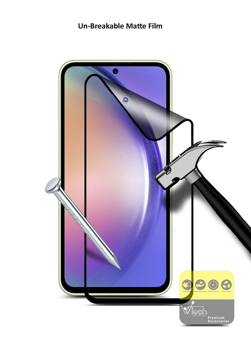 Wtech Samsung Galaxy A54 5G 2023 Nano Ceramic Anti Fingerprint Full Glue Full Matte Flexible Screen Protector (MSCNMN) - Clear - Image 5