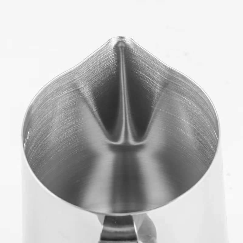 NewGF Milk Frothing Pitchers-12oz/350ML Stainless Steel Steaming Pitchers, Scale Coffee/Milk/Cappuccino/Latte Art Barista Steam Pitchers, Milk Jug Cup with Decorating Pen-Silver - Image 5