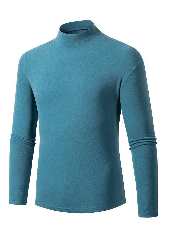 Loquat Men's Autumn/Winter Simple High Neck Long Sleeve T-shirt 