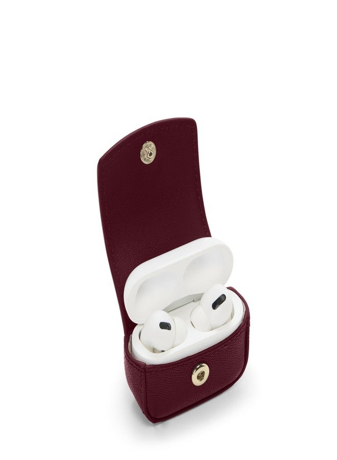 TUMI - Belden Airpods Charm - Men's and Women's Premium Leather Earbud Case - Wine - Image 1
