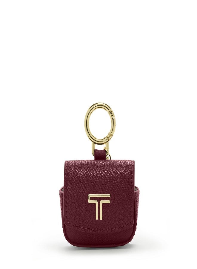 TUMI - Belden Airpods Charm - Men's and Women's Premium Leather Earbud Case - Wine - Image 2