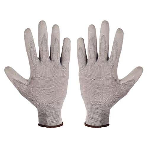 Klaxon Grant PU Coated Grey Polyester Safety Hand Gloves - Pair of 1 - Image 3