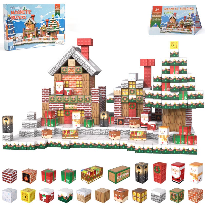 Vdealen 300 PCS Magnetic BlocksMagnetic Building Blocks Stacking Magnetic Cubes Toy for Kids STEM Montessori Sensory Toys for Boys and Girls Age 3 4 5 6 7 8 9 10 11 12 Christmas Birthday Gift - Image 3