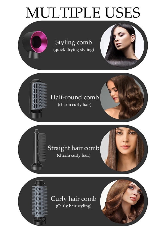 DUNISO 5 in 1 Multifunctional Hair Dryer Detachable Hot Air Comb Brush Hairstyler Negative Ion Salon Hot Air Styler and Styling Tool Set Magic Styler Automatic Air Curling Iron for Curl, Straighten, Volume, Blow Dry - Image 3