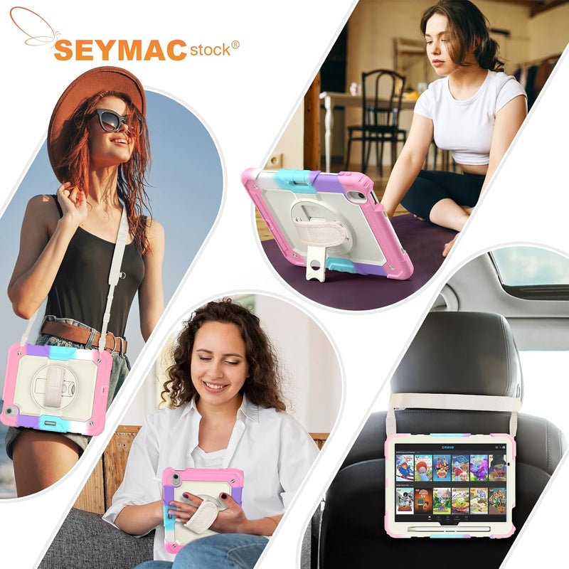 SEYMAC stock Case for iPad Mini 7 (A17 Pro) 2024 / Mini 6 8.3'' with Screen Protector Pencil Holder [Rotating Stand & Strap], Drop-Proof Case for iPad Mini 7th / 6th Generation 8.3", Black - Image 5