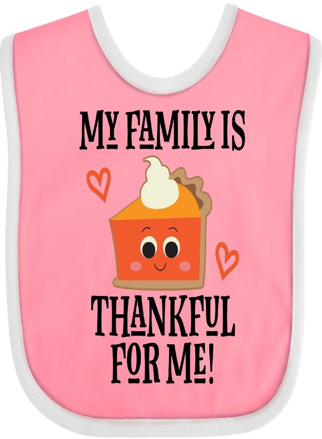 inktastic Thanksgiving Outfit Thankful Family Baby Bib Pink and White 2da91 - Image 1