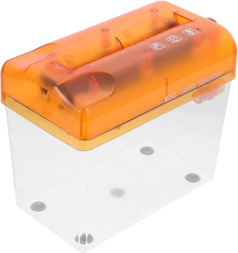 Mini Manual Paper Shredder Small Document Cutting Tool Portable Handheld Paper Cutter for Home Office Use Orange - Image 1