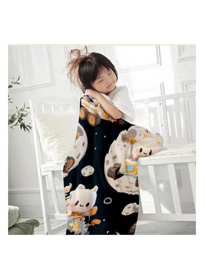 general Children's or student cartoon flannel thin blanket (warm and comfortable, suitable for sleep, games) 100cm*150cm - 1071 - Image 3