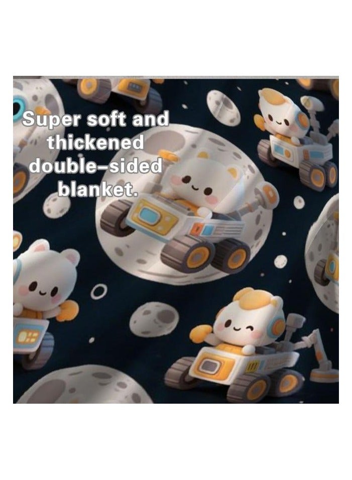 general Children's or student cartoon flannel thin blanket (warm and comfortable, suitable for sleep, games) 100cm*150cm - 1071 - Image 1