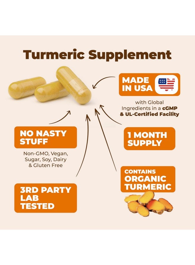 Vimerson Health Turmeric Supplement with 65% Boswellia Extract Capsules - Turmeric Curcumin Supplement 95% Curcuminoids - Boswellia Serrata, Black Pepper, Organic Turmeric and Ginger Root Capsules - 60 Tumeric Caps - Image 4