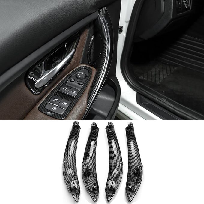 CHUANGHUI Car Door Handle Compatible with BMW 3 Series F30 F31 20132018 Interior Door Pull Handles Replace Cover 320i 328i 330i 335i 340i Carbon Fiber Color