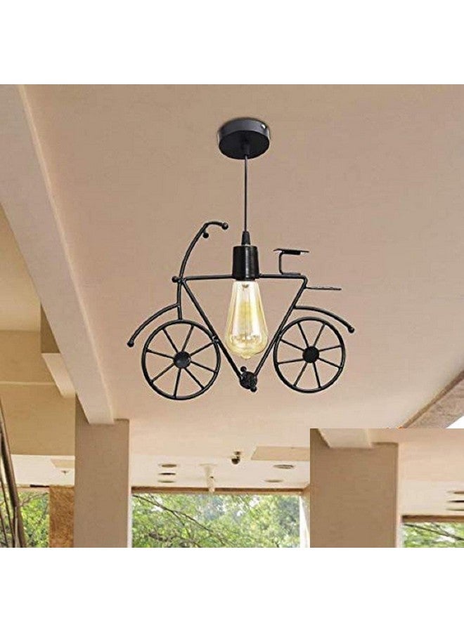 DarkVision Black Hanging Lights for Living Room/Pendant Lights for Ceiling/Hanging Lamps for Home Decoration/Decorative Hanging Lights,Metal (Cycle SL) - Image 1