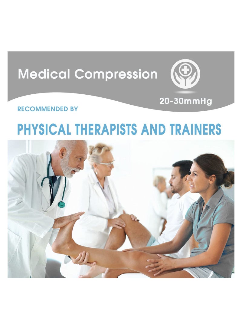 سيوسي كم ضغط الكاحل للنساء والرجال، أكمام قدم 20-30 مم زئبقي لدعم كعب الكاحل للتعافي من الإصابات الرياضية، حماية الكاحل للجري وركوب الدراجات والرقص والجوارب الرياضية للكاحل (أسود L) - Image 3