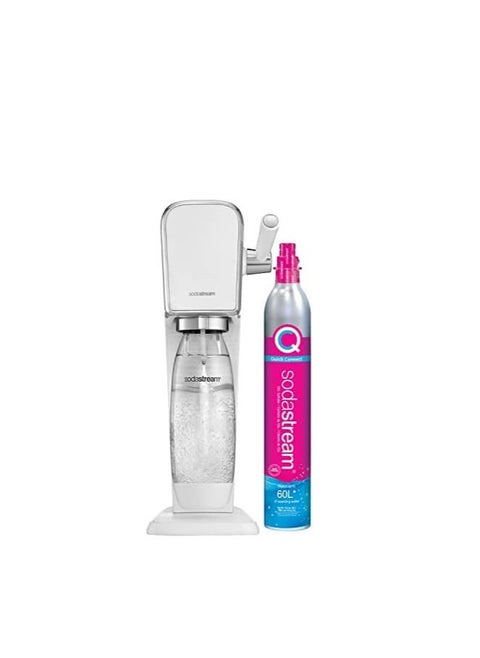 SodaStream Art Sparkling Water Maker (White) with CO2 and DWS Bottle
