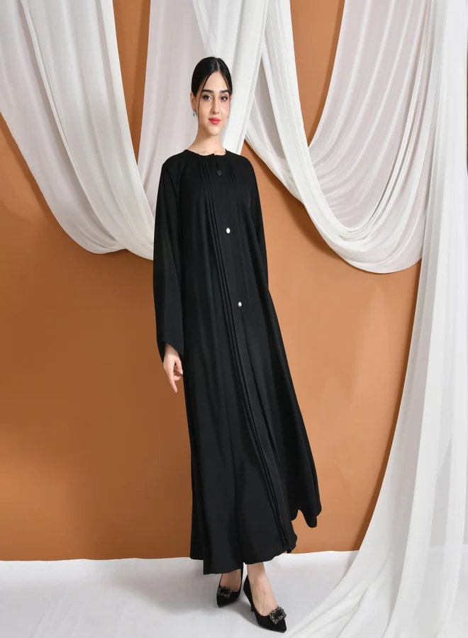 HAWRAA ABAYA Hiam Abaya | With soft pleated details and prominent buttons that add an elegant, classic touch