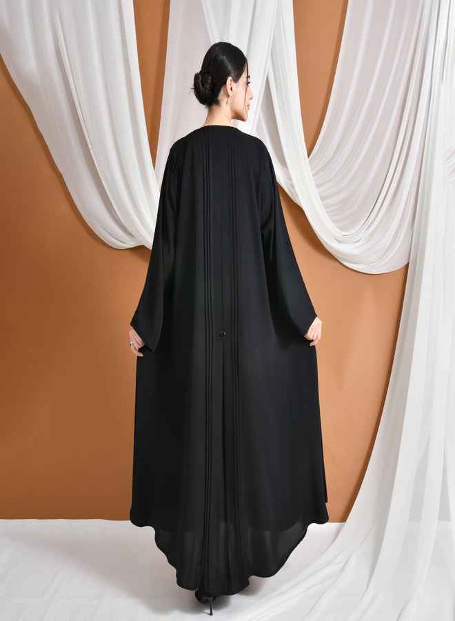 عبايات حوراء عباية هيام | بتفاصيل كسرات ناعمة وأزرار بارزة تضيف طابع كلاسيكي أنيق - Image 4