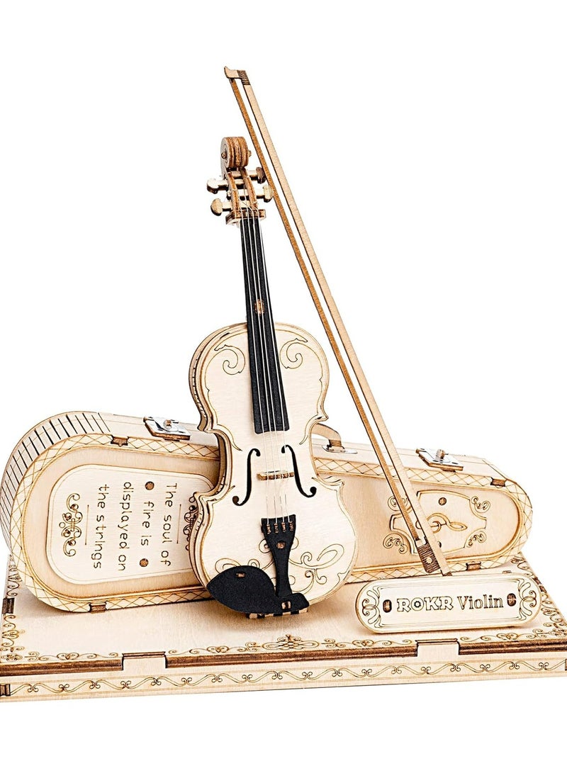 ROKR Violin Capriccio Model 3D Wooden Puzzle TG604K,3D Wooden Puzzles for Adults/Teens, Creative Home Decor, Unique Gift for Craft Hobby Adults/Teens - Image 1