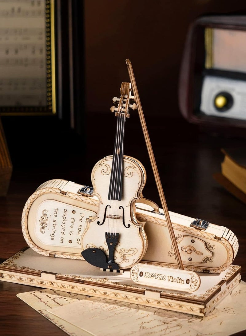 ROKR Violin Capriccio Model 3D Wooden Puzzle TG604K,3D Wooden Puzzles for Adults/Teens, Creative Home Decor, Unique Gift for Craft Hobby Adults/Teens - Image 5