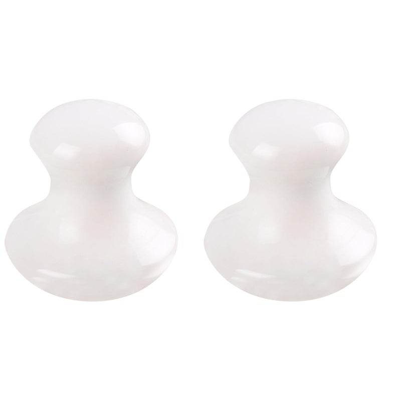 Uonlytech 2Pcs Gua Sha Facial Tools, White Jade Quartz Massage Gua Sha Rollers Stones Scraping Massage Tool for Women Home Spa