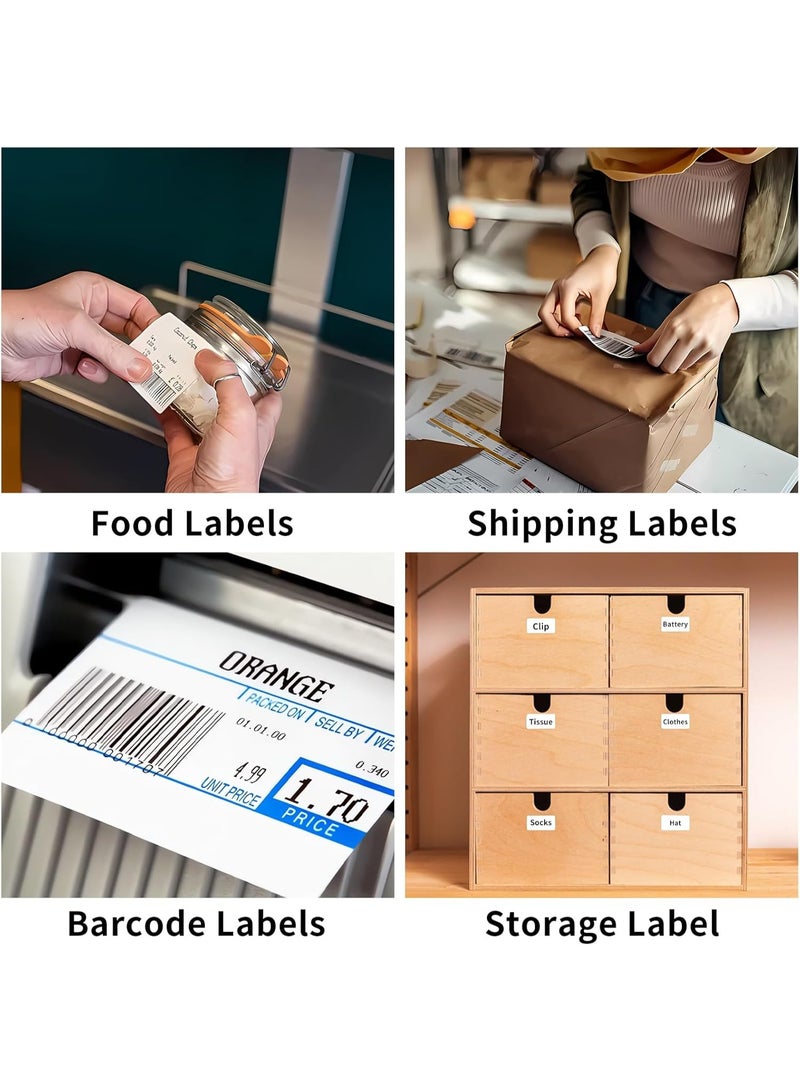 Thermal Labels, 40x30mm (1.57"x1.18"), Thermal Sticker Label, Waterproof, Multi-Purpose Label Tape, 800 Labels/Roll, White - Image 4