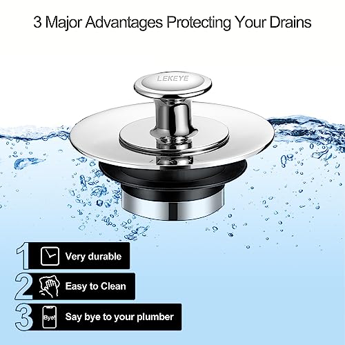 LEKEYE Shower Drain Hair Catcher | Bathtub Stopper/Strainer Stainless Steel Drain Protector - Image 2
