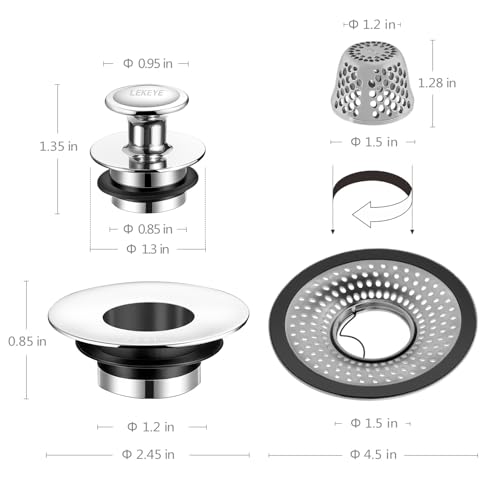 LEKEYE Shower Drain Hair Catcher | Bathtub Stopper/Strainer Stainless Steel Drain Protector - Image 3