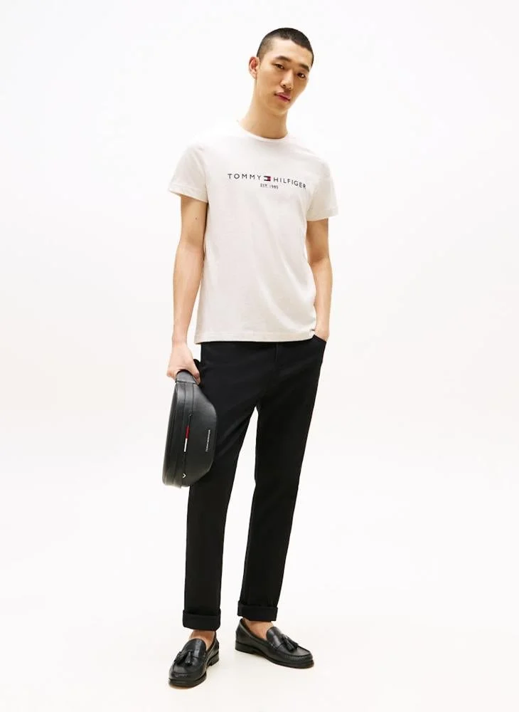 TOMMY HILFIGER Logo Embroidery Slim Jersey T-Shirt