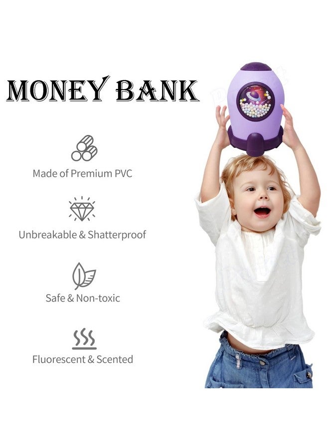 Parteet Space Shape Gullak Money Bank With Number Code Lock|Secure Piggy Bank For Kids & Adults|Unique Coin Savings Box|Ideal Gift With Password Protection,Coin Box For Kids (Assorted Colour) - Modern - Image 4