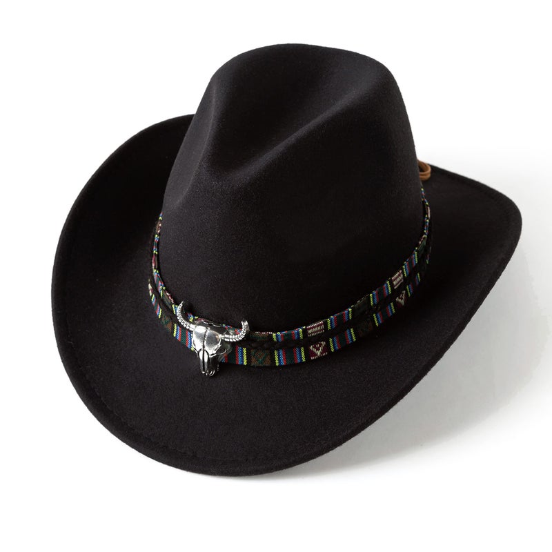 Gossifan Classic Womens Western Cowboy Cowgirl Hats with Wide Belt Z-Black - Image 2