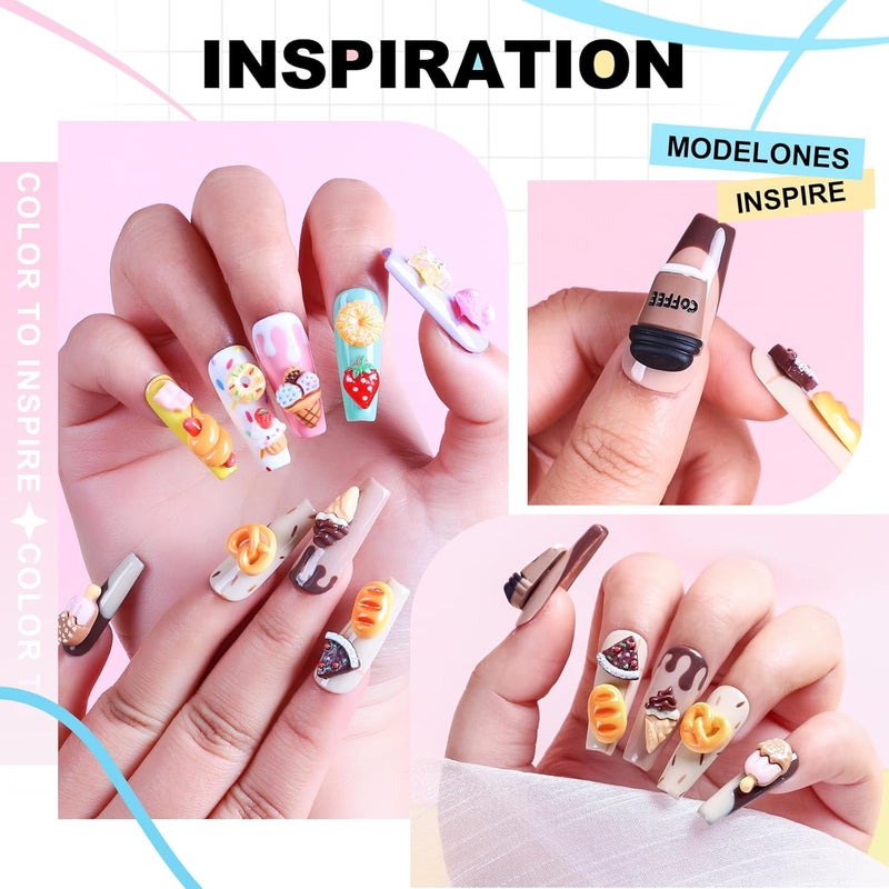 MAYCREATE 3D Cartoon Nail Charms 12Style Kawaii Sweetly Stylish Nail Art Charms DIY Art Supplies Craftwith Storage Box - Image 3