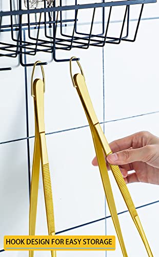 JETKONG 2 Pcs 12-Inch Cooking Tweezers Stainless Steel Food Tweezers Kitchen Tweezer Tongs (Gold) - Image 4