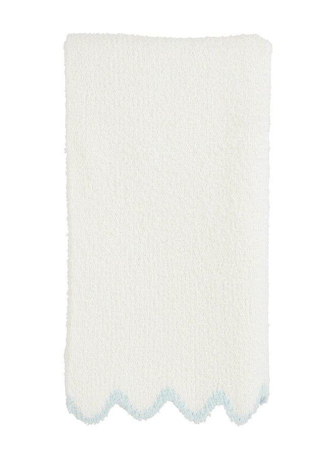 Mud Pie Kids Blue Scallop Chenille Blanket; 34" x 28" - Image 1