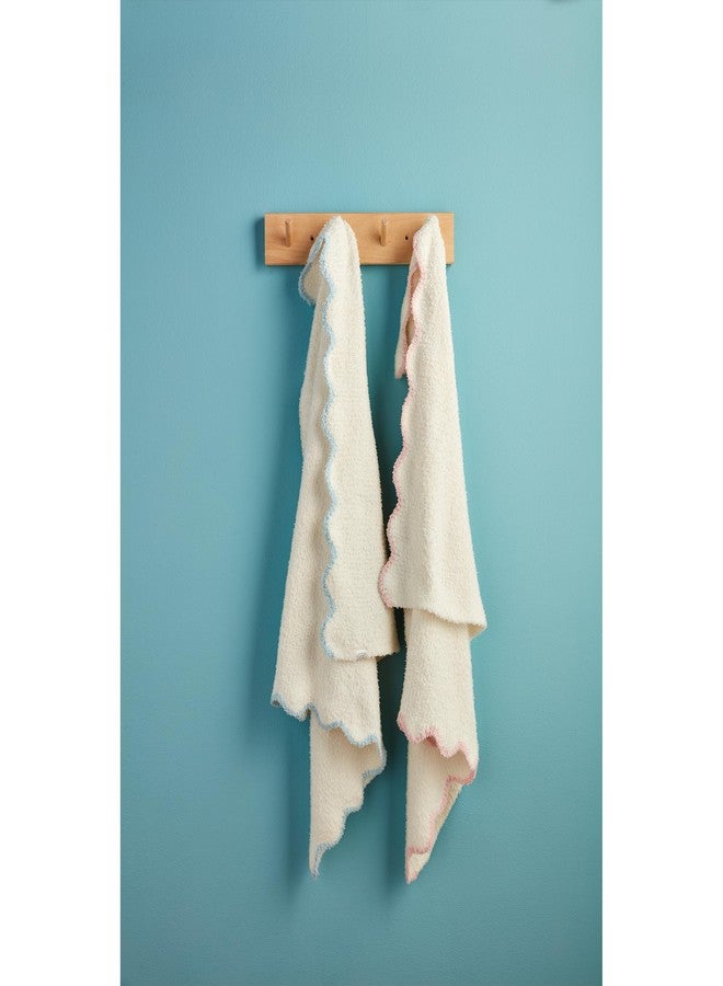 Mud Pie Kids Blue Scallop Chenille Blanket; 34" x 28" - Image 2