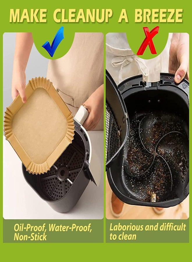 ZOWVAAM Air Fryer Liners 10 Inch, Square Airfryer Liners Large Air Fryer Parchment Paper Liners, Non-stick Air Fryer Disposable Paper Liners Oil Resistant, Waterproof for Baking Roasting, 150PCS - Image 2