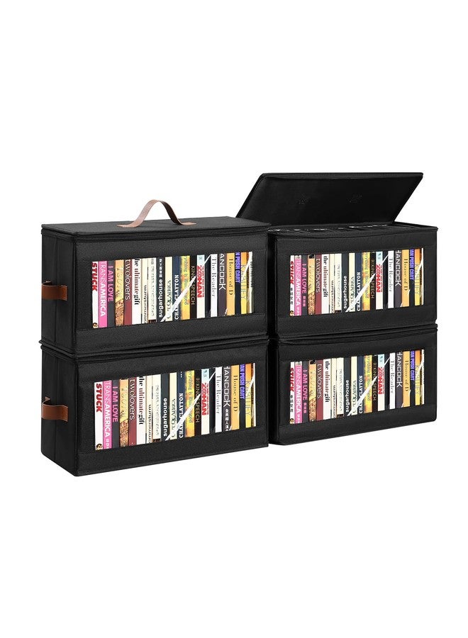 Wanapure DVD Storage Box - 4 Pack DVD Case Holder with Zip Lid, Media Storage Case for DVDs, CDs, Video Game Disks,Blu Ray Disc,DVD Organizer with Clear Window for Easy Access To Your Collection - Image 1