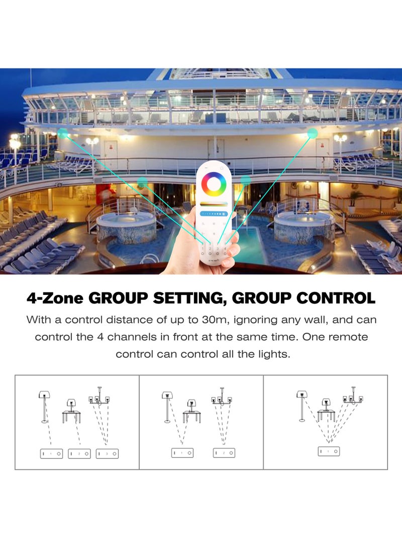 RS Series RGB CCT LED Controller Kit (R1+S1), R1 2.4G RF Wireless Remote Control + DC12-24V 5-in-1 WiFi  Bluetooth Controller 180W-360W - Image 4