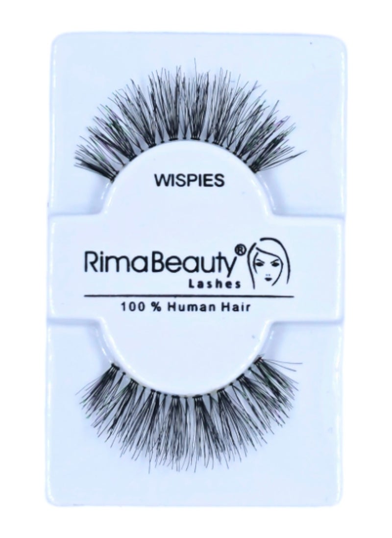 Rima Beauty Lashes - Human HAIR Black # WISPIES - Image 1