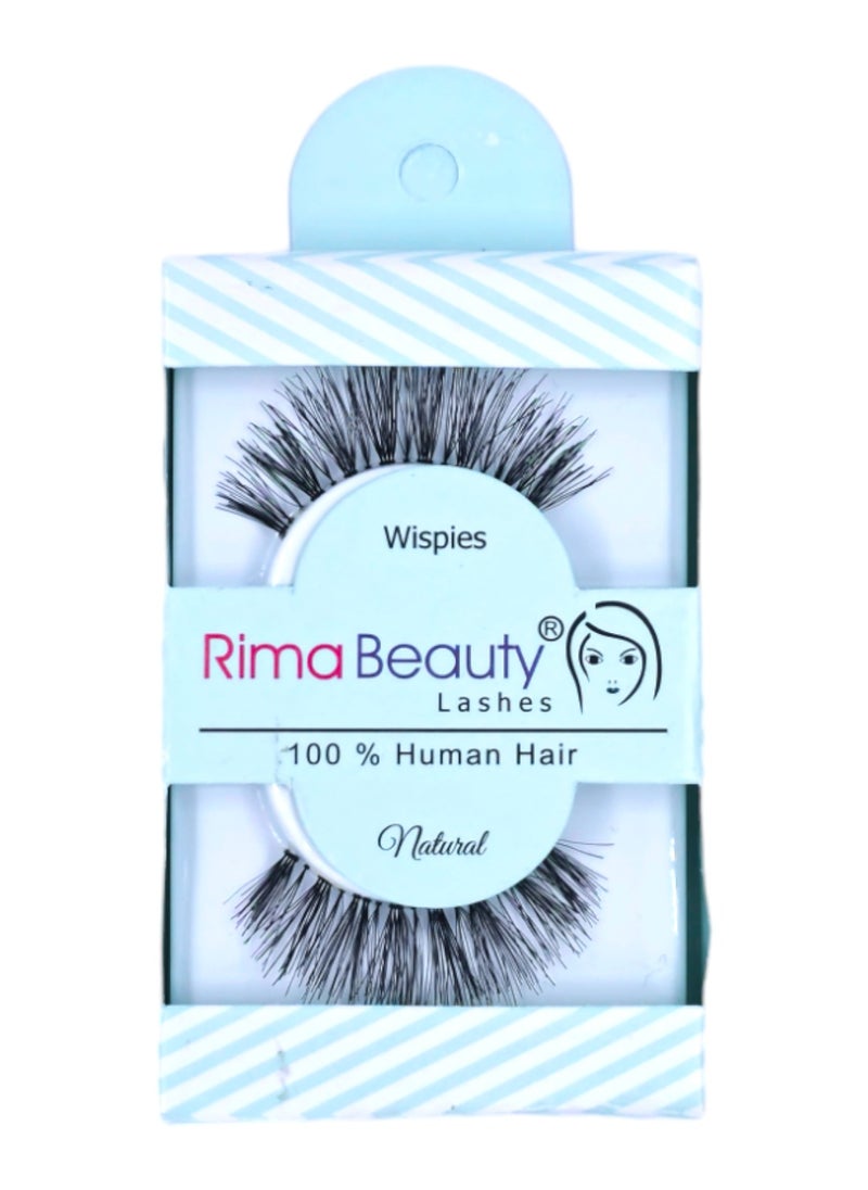 Rima Beauty Lashes - Human HAIR Black # WISPIES - Image 1