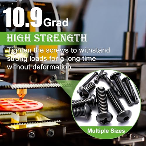 mxuteuk 2040PCS Metric Screws Nuts and Bolts Assortment Kit,M2 M3 M4 M5 M6 Machine Screws,Black Zinc Plated Hex Socket Button Head & Phillips Pan Head Screw for 3D Printing,DIY Projects - Image 4