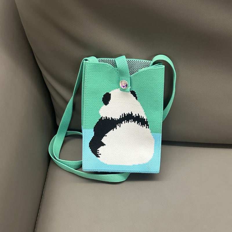 Knitted Bag Vest Bag Ins Fashionable Cute New Arrival Flower Cartoon Handbag Handbag With Contrast Color Niche Women'S Bag - Image 4