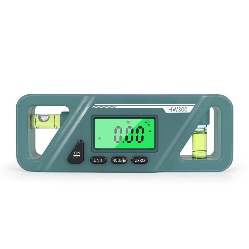 Digital Angle Meter: Green, Compact Size, Magnetic Base - Backlit LCD Display, Data Hold Function Digital Inclinometer for Woodworking, Metal Surface Measurement - Image 1
