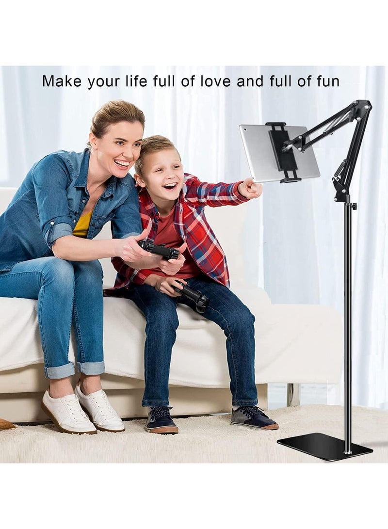 بيتشو حامل أرضي للكمبيوتر اللوحي، حامل أرضي قابل لتعديل الارتفاع لأجهزة iPad متوافق مع iPhone وiPad Pro وAir Mini وSamsung Tab وKindle وقارئات الكتب الإلكترونية أو غيرها - Image 3