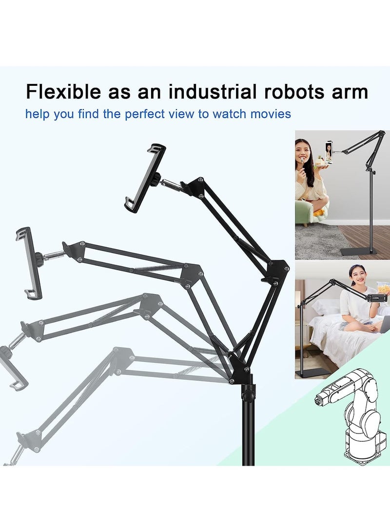 بيتشو حامل أرضي للكمبيوتر اللوحي، حامل أرضي قابل لتعديل الارتفاع لأجهزة iPad متوافق مع iPhone وiPad Pro وAir Mini وSamsung Tab وKindle وقارئات الكتب الإلكترونية أو غيرها - Image 5