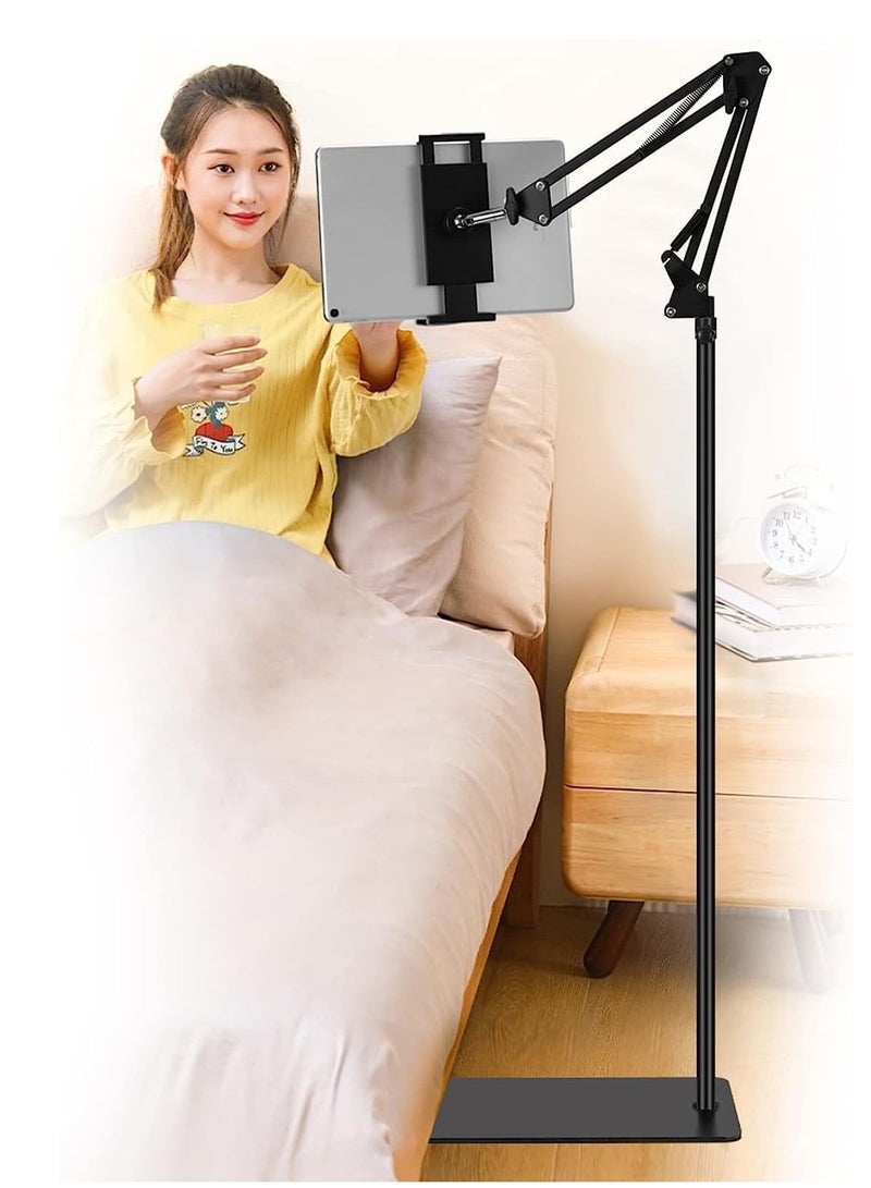 بيتشو حامل أرضي للكمبيوتر اللوحي، حامل أرضي قابل لتعديل الارتفاع لأجهزة iPad متوافق مع iPhone وiPad Pro وAir Mini وSamsung Tab وKindle وقارئات الكتب الإلكترونية أو غيرها - Image 1