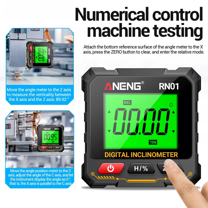 ANENG RN01 Digital Goniometer Electronic Level Box Electronic Angle Ruler Backlight Protractor Woodworking Inclinometer Tools - Image 5